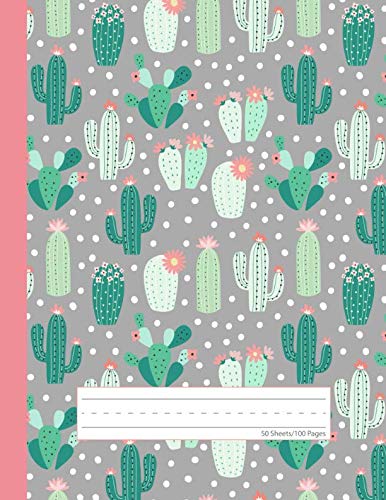 Stock image for Pretty Cactus - Primary Story Journal: Dotted Midline and Picture Space | Grades K-2 School Exercise Book | 100 Story Pages - Pink (Cute Pattern Notebooks For Girls) for sale by Revaluation Books