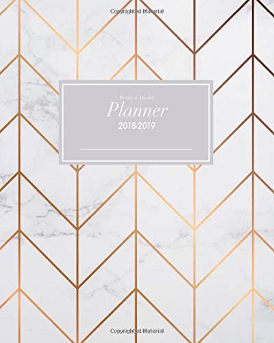 Imagen de archivo de Weekly and Monthly Planner 2018-2019: October 2018 through December 2019 Calendar Schedule Organizer and Journal Notebook Rose-Gold Chevron Pattern & Marble Cover (Inspirational Quotes) a la venta por Revaluation Books