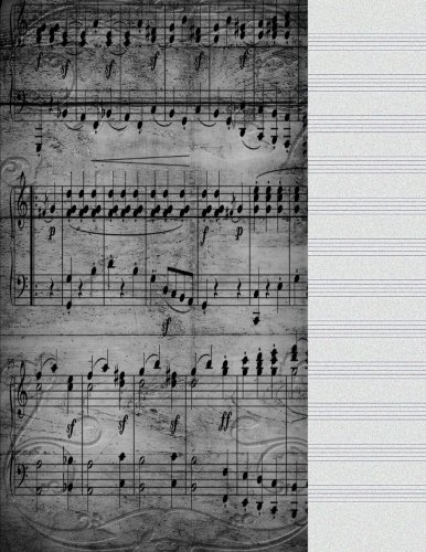 9781720351214: Blank Staff Paper: Antique Song Music Journal Notebook For Lyrics, Notes 8.5 X 11 Manuscript Paper 12 Stave Lines For Musicians Songwriters, Staff ... Teachers Book, Piano Violin Cello 100 Sheets