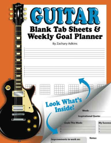 9781720413158: Blank Guitar Tab Sheets & Weekly Goal Planner