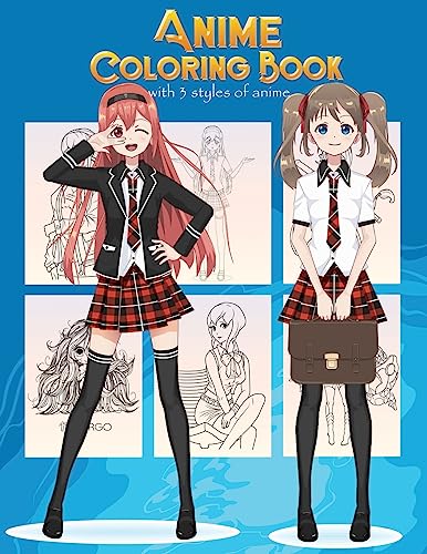Stock image for Anime Coloring Book With 3 Styles of Anime: Adorable Manga and Anime Characters set on Anime For Anime Lover, Adults, Teens (Manga coloring book) for sale by Save With Sam