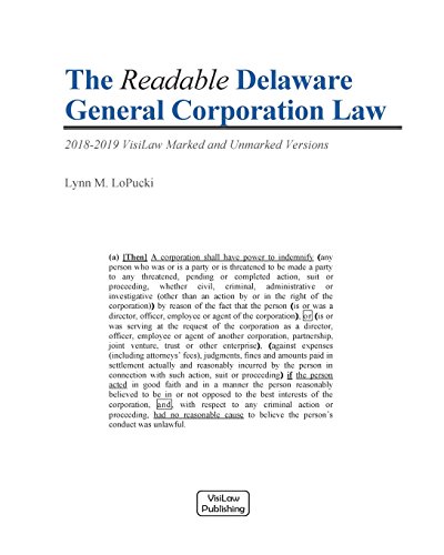 Stock image for The Readable Delaware General Corporation Law 2018-2019: VisiLaw Marked and Unmarked for sale by ThriftBooks-Atlanta
