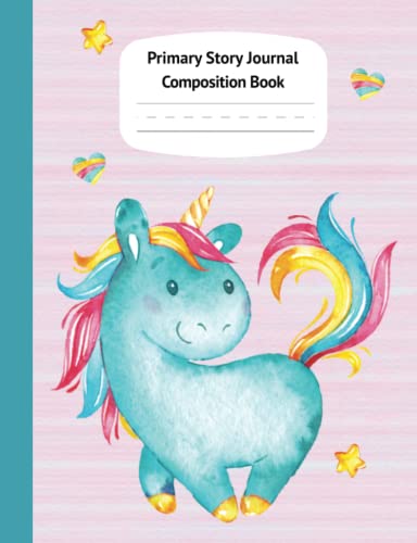 Stock image for Blue Unicorn Pastel Primary Story Journal Composition Book: Grade Level K-2 Draw and Write, Dotted Midline Creative Picture Notebook Early Childhood . (Preschool K-2 Handwriting Practice) for sale by Ergodebooks