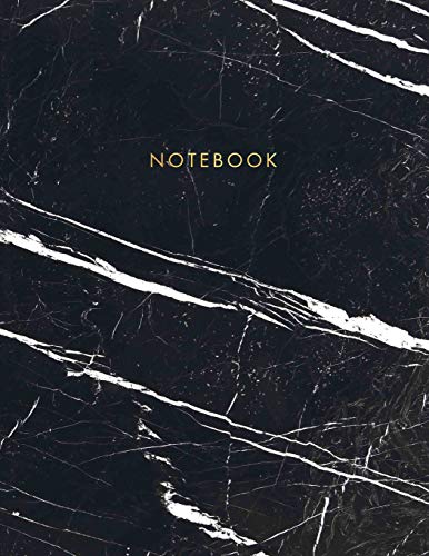 

Notebook: Classic Black and White Marble with Gold Lettering - Marble & Gold Journal | 150 College-ruled Pages | 8.5 x 11 - A4 Size