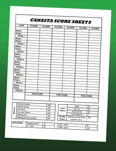 Stock image for Canasta Score Sheets: Large canasta blank form score sheet notebook for sale by ThriftBooks-Atlanta