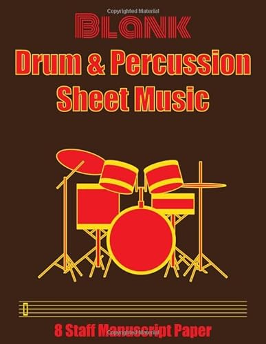Stock image for Blank Drum & Percussion Sheet Music: 8 Staff Manuscript Paper for sale by Revaluation Books