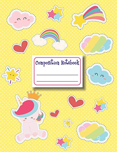 Stock image for Composition Notebook: Wide Ruled School Composition Notebooks Cute Unicorn for sale by Revaluation Books