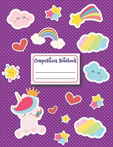 Stock image for Composition Notebook: Wide Ruled School Composition Notebooks Cute Unicorn for sale by Revaluation Books