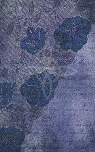 Stock image for Grimoire Wicca Book of Shadows Journal - Castings and Rituals: Aged Blue Cover with a Witches Knot, Lace Patterned Flowers, Leaves and Ephemera. Back has an Aberration of a Fairy and Crescent Moon. [Soft Cover ] for sale by booksXpress