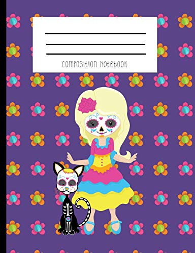 Beispielbild fr Composition Notebook: Day Of The Dead Sugar Skull Girl And Cat Notebook [Soft Cover ] zum Verkauf von booksXpress