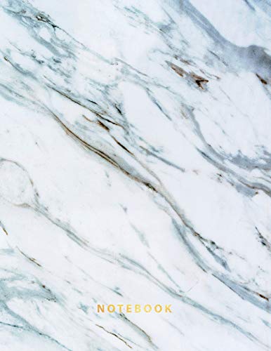9781724119018: Notebook: Beautiful White and Blue Marble with gold lettering | 150 College-ruled lined pages 8.5 x 11 (Marble collection)