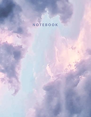 9781724186713: Notebook: Beautiful clouds marble pink blue with gold lettering | 150 College-ruled lined pages 8.5 x 11 (Marble collection)