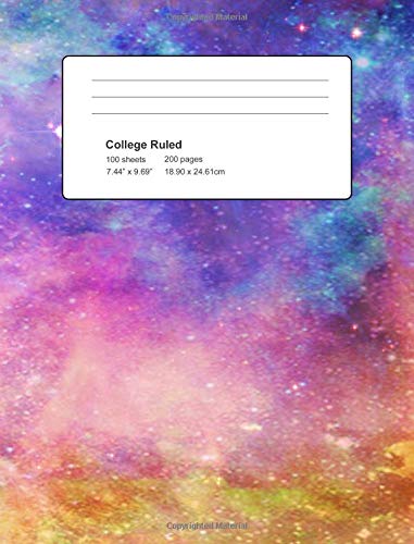 Beispielbild fr Purple Pink Space Notebook: 7.5" x 9.25" College Ruled (Journal Composition Notebook Book) zum Verkauf von Revaluation Books
