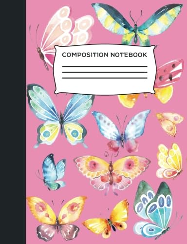 Stock image for Composition Notebook: Pink Girls Butterfly School Composition Style Notebook College Ruled 100 Page Journal (7.44 x 9.69) For School, A Diary, and Notes: Volume 7 (College Ruled Composition Notebook) for sale by Revaluation Books