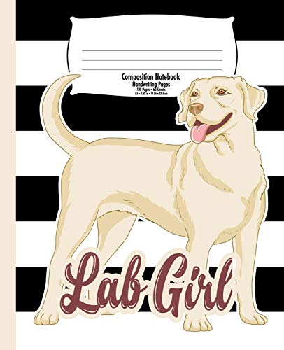 9781724577504: Labrador Handwriting Notebook for Kids, Lab Girl: Composition | Back to School, Stripes | 7.5 x 9.25 In | 120 Pages