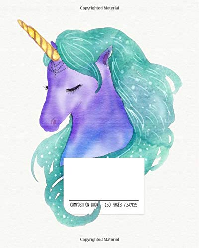 9781724650788: Unicorn Mermaid Watercolor Notebook | Wide Ruled: 150 Pages - 7.5x9.25 | Creative Artist Gifts | Entrepreneur Notebook | Cute Notebook | Colorful Art | Student Gift | Cute Unicorn Notebook