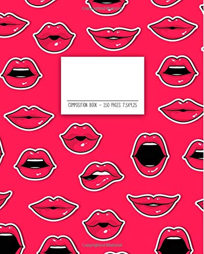 9781724651013: Red Lips Pop Art Stickers Notebook | College Ruled: 150 Pages - 7.5x9.25 | Creative Artist Gifts | Entrepreneur Notebook | Cute Notebook | Colorful Art | Student Gift | Cute Red Lips Notebook