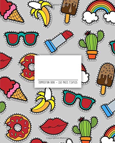 9781724652300: Cute Pattern of Comic Stickers Notebook | Wide Ruled: 150 Pages - 7.5x9.25 | Creative Artist Gifts | Entrepreneur Notebook | Cute Notebook | Colorful Art | Student Gift | Cute Comic Stickers Notebook