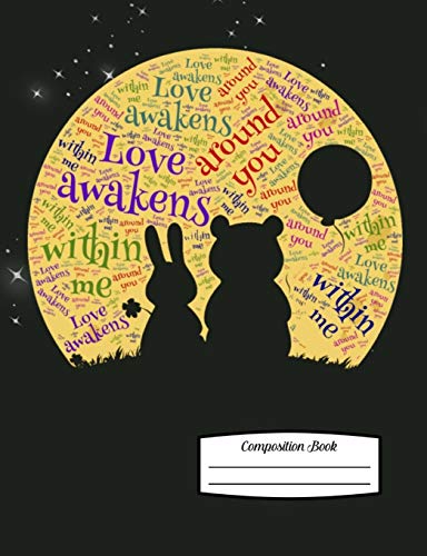 Beispielbild fr Composition Book: 7.44in x 9.69in Love Awakens Within Me on Starry Night Sky, Wide Ruled Paper, 150 Sheets (75 pgs front and back) zum Verkauf von Revaluation Books