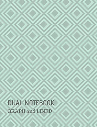 Beispielbild fr Dual Notebook: Graph and Lined: 100 white pages (alternating 50 sheets GRAPH/GRID and 50 sheets WIDE RULED LINED) Glossy green diamond pattern zum Verkauf von Revaluation Books