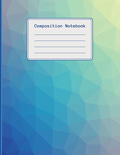 Stock image for Composition Notebook: 120 pages college ruled notebook, ideal for students, title and date boxes, 8.5"x11", high quality paper, back to school, green / blue triangle, tessellation for sale by Lucky's Textbooks