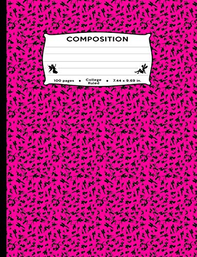 9781726207171: Composition: 100 Pages College Ruled 7.44 x 9.69 in.: Fairies All Over Pink Marble Note Book Journal Diary Silhouette Pattern Note Pad Fun Unique ... flying sitting for journaling daily log 365
