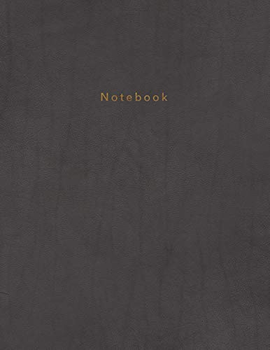 Stock image for Notebook: Beautiful dark grey leather style with gold lettering | 150 College-ruled lined pages 8.5 x 11 (Leather collection) for sale by Ergodebooks