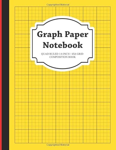 Stock image for Graph Paper Notebook: Quad Ruled 1/4 inch 4x4 Grid Composition Book (Red stripe Notebooks) for sale by Revaluation Books