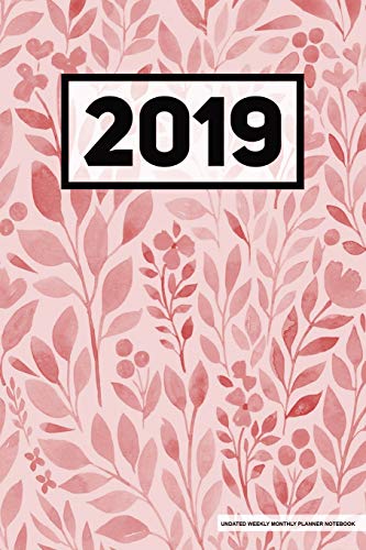 Stock image for 2019 Undated Weekly Monthly Planner Notebook: Floral Red, Full Year 12 Month & 52 Week Agenda, Lined Note Pages, Daily Gratitude Journal- [Professional Binding] [Soft Cover ] for sale by booksXpress