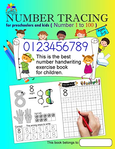 9781727071795: Number Tracing Book For Preschoolers and Kids Ages 3-5 ...