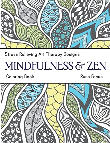 9781727087277: Mindfulness & Zen Coloring Book: Stress Relieving Art Therapy Designs (calm coloring book)