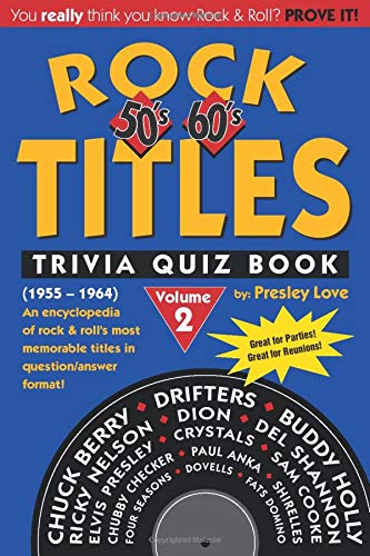 9781727644579: Rock TITLES Trivia Quiz Book: 50’s & 60’s (1955-1964)