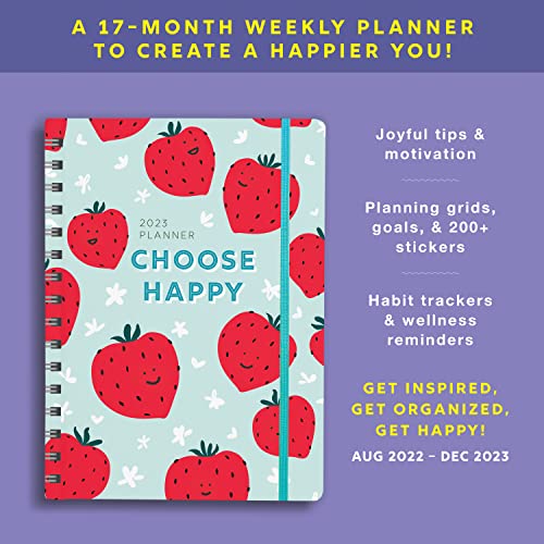 Beispielbild fr 2023 Choose Happy Planner: 17-Month Weekly Happiness Organizer with Inspirational Stickers (Thru December 2023) (Inspire Instant Happiness Calendars & Gifts) zum Verkauf von BooksRun