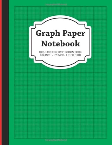 Stock image for Graph Paper Notebook: QUAD RULED COMPOSITION BOOK 1/10 INCH - 1/2 INCH - 1 INCH GRID (Red stripe Notebooks) for sale by Revaluation Books