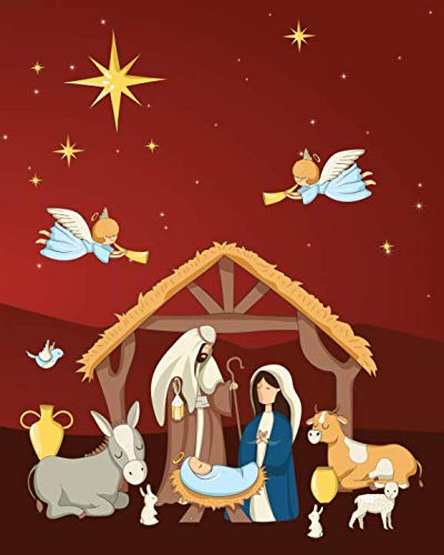 Imagen de archivo de Composition Notebook Story Paper Journal: Dashed Midline And Drawing Space School Exercise Book Mary, Joseph and Baby Jesus with Animals (Christmas Nativity Series) [Soft Cover ] a la venta por booksXpress