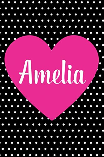 9781728700311: Amelia: Personalized Name Black and White Polka Dot Composition Notebook Journal for Girls and Women