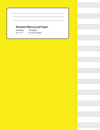 9781729307922: Standard Manuscript Paper: Yellow Cover Blank Sheet Music