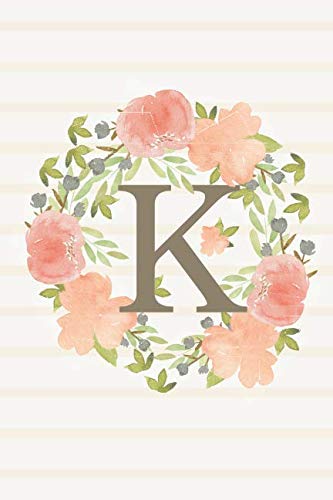 Stock image for K: Monogram Initial K Notebook - Soft Floral (Monogram Watercolor Collection) for sale by Revaluation Books