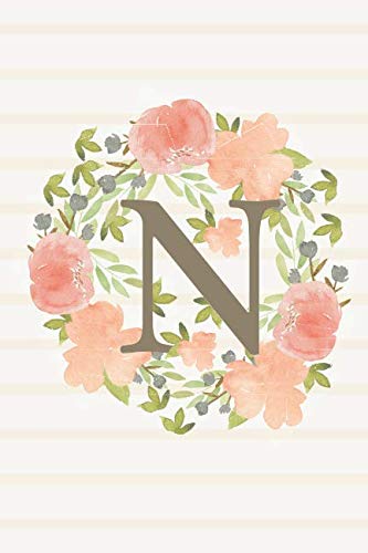 Stock image for N: Monogram Initial N Notebook - Soft Floral (Monogram Watercolor Collection) for sale by Revaluation Books
