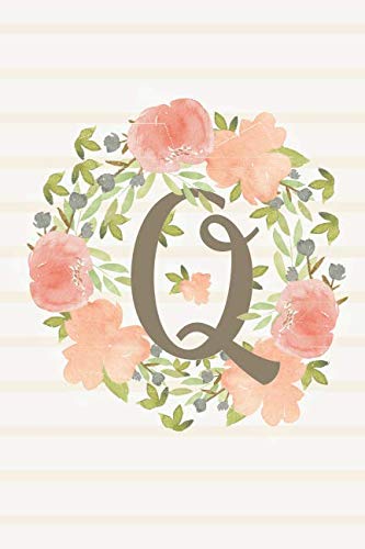 Stock image for Q: Monogram Initial Q Notebook - Soft Floral (Monogram Watercolor Collection) for sale by Revaluation Books