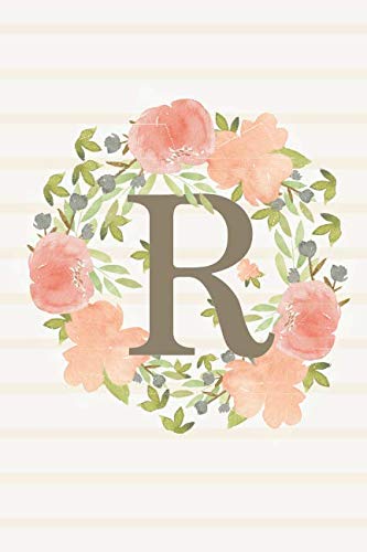 Stock image for R: Monogram Initial R Notebook - Soft Floral (Monogram Watercolor Collection) for sale by Revaluation Books