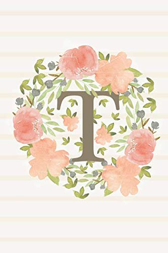 Stock image for T: Monogram Initial T Notebook - Soft Floral (Monogram Watercolor Collection) for sale by Revaluation Books