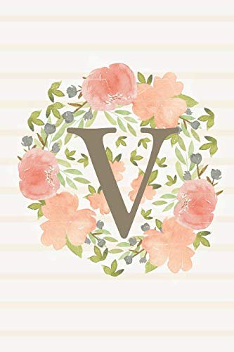 Stock image for V: Monogram Initial V Notebook - Soft Floral (Monogram Watercolor Collection) for sale by Revaluation Books