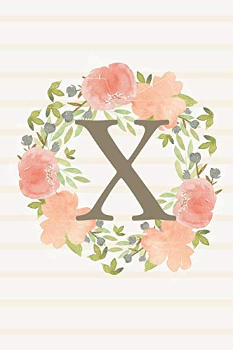 Stock image for X: Monogram Initial X Notebook - Soft Floral (Monogram Watercolor Collection) for sale by Revaluation Books