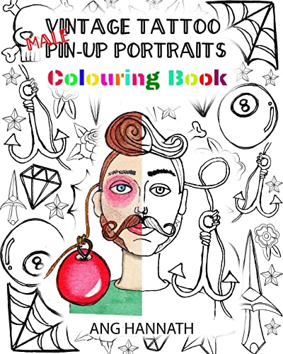 9781729558935: Vintage Tattoo MALE Pinup Portraits Colouring Book
