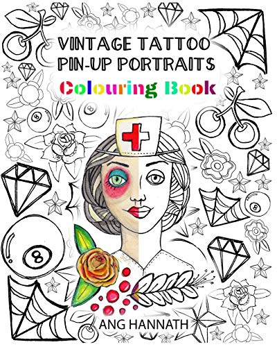 9781729621998: Vintage Tattoo Pinup Portraits Colouring Book