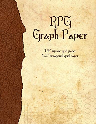 9781730876332: RPG Graph Paper: 1/4-inch Grid & 1/2-inch Hexagonal Grid Paper for Map-Drawing