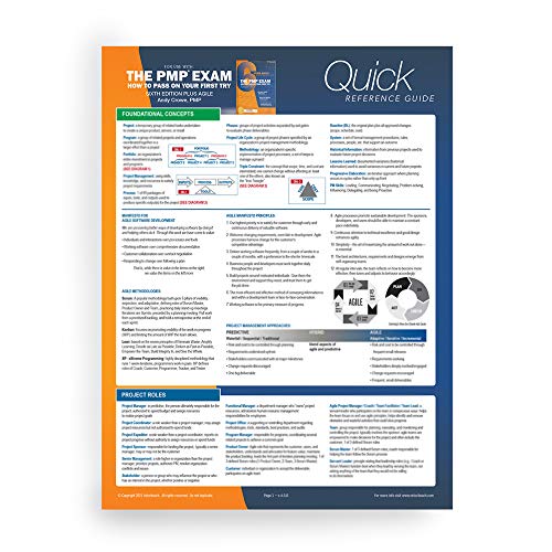 Stock image for PMP Exam: Quick Reference Guide, Sixth Edition Plus Agile (Test Prep series) for sale by Lakeside Books
