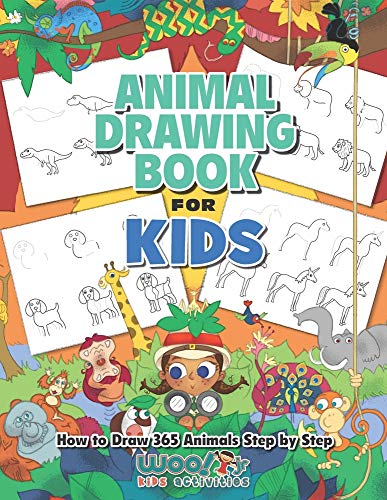 Stock image for The Animal Drawing Book for Kids: How to Draw 365 Animals, Step by Step (Woo! Jr. Kids Activities Books) (Drawing Books for Kids) for sale by Goodwill of Colorado