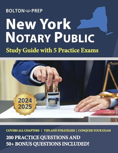 Beispielbild fr New York Notary Public Study Guide with 5 Practice Exams: 200 Practice Questions and 50+ Bonus Questions Included zum Verkauf von GreatBookPrices